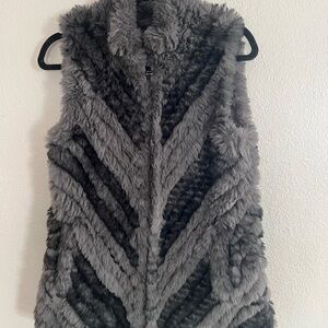 Gray Faux Fur Vest